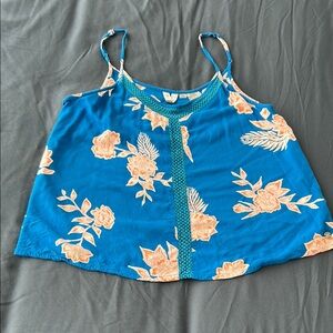 Floral Blue Sleeveless Top